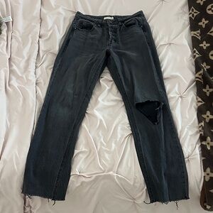 Distressed Black Women Jeans